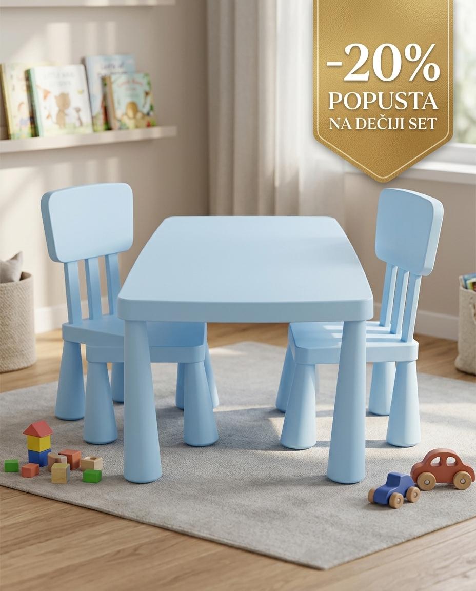 DEČIJI SET STO I STOLICE PLAVI BBO 920308 DEČIJI SET STO I STOLICE PLAVI BBO 920308